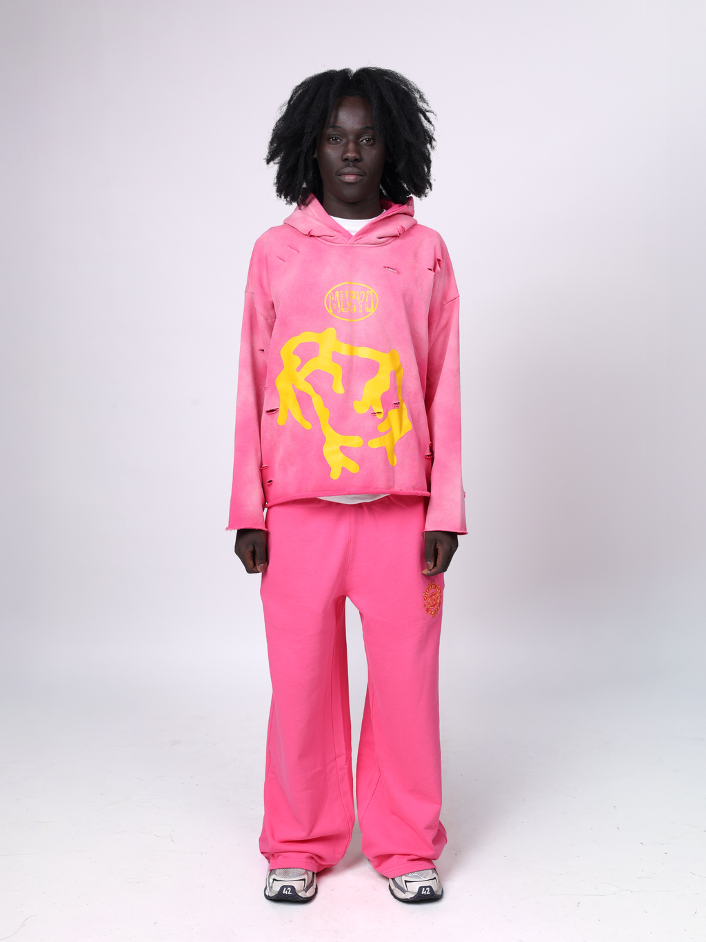 MUCYO PINK BAGGY SWEATPANTS