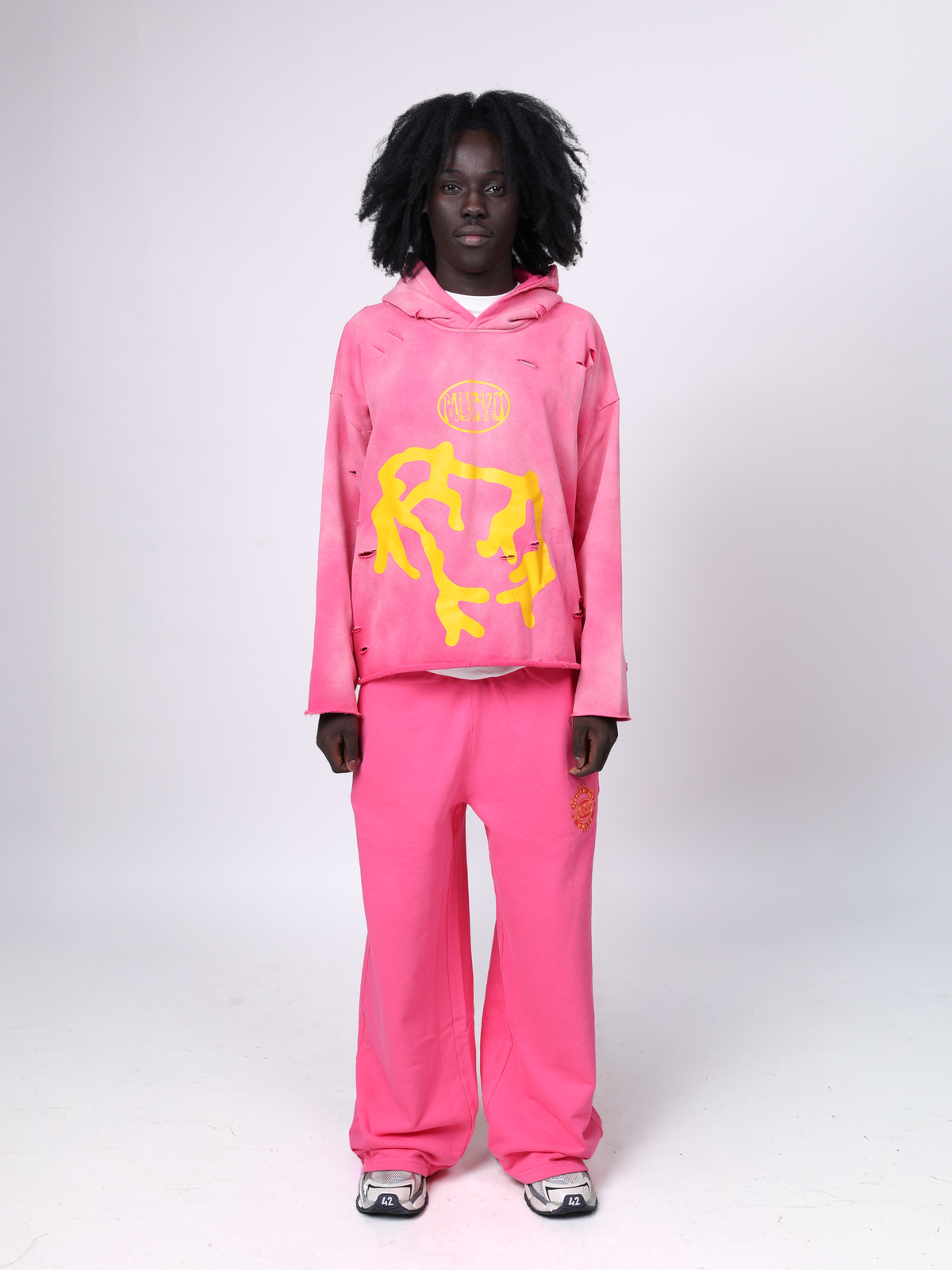 MUCYO PINK BAGGY SWEATPANTS