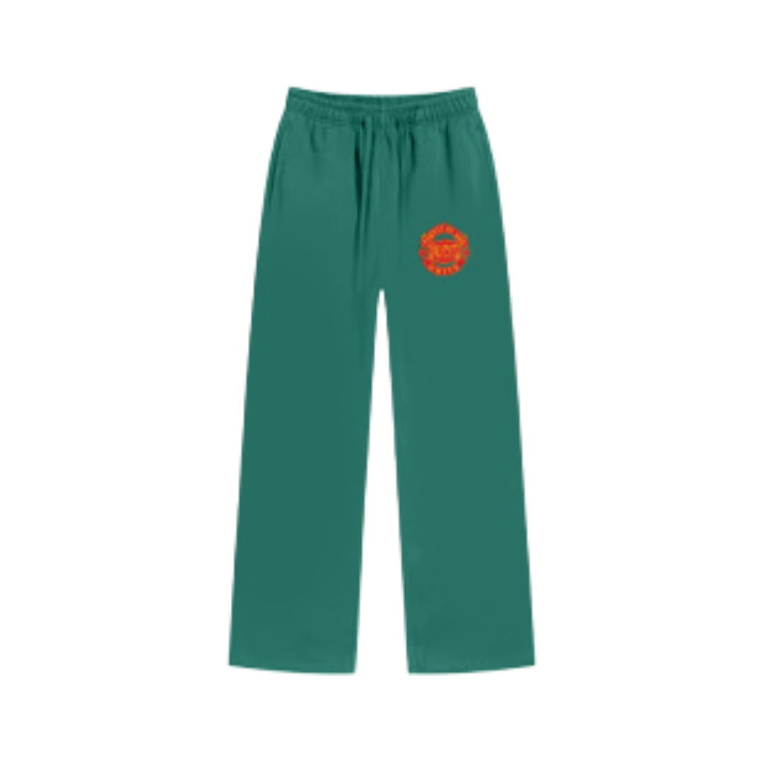 MUCYO GREEN BAGGY SWEATSPANTS