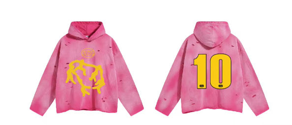 MUCYO PINK OVERSIZED BAGGY HOODIE
