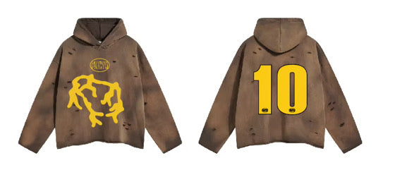 MUCYO BROWN OVERSIZED BAGGY HOODIE