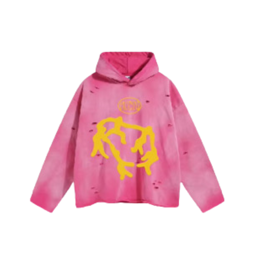 MUCYO PINK OVERSIZED BAGGY HOODIE